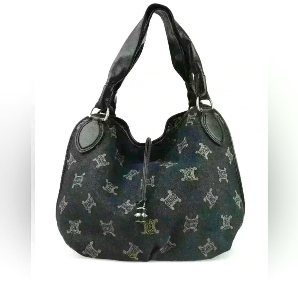 Authentic Celine Handbag Macadam
Bittersweet Canvas Leather Navy w Silver Charm